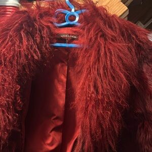 Real fur  with Mongolian collar stylish rabbit coat